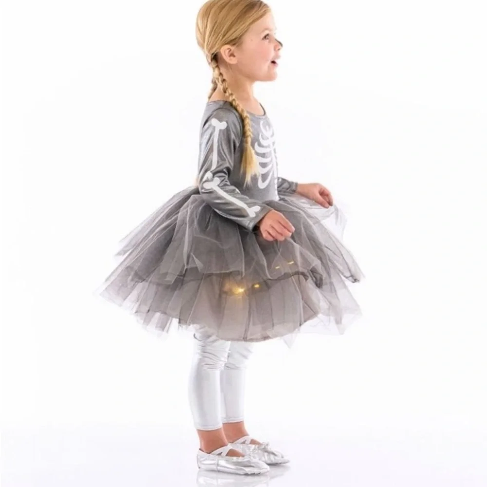 Pottery Barn Kids Silver Tutu Dress Skeleton Costume - Picture 2 of 14